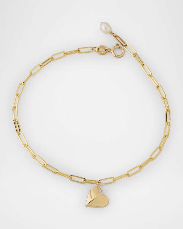 Folded Heart Link Bracelet